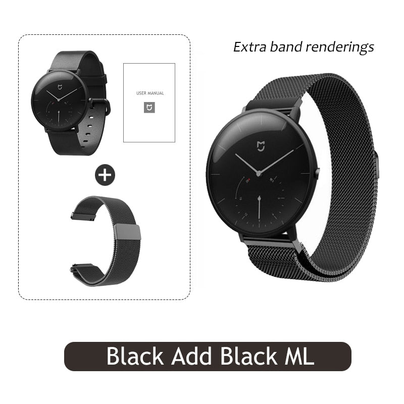 Xiaomi Mijia Quartz Smartwatch 3ATM Water Resistant Pedometer Stainless Steel Case Intelligent Vibration Waterproof Watch Gift