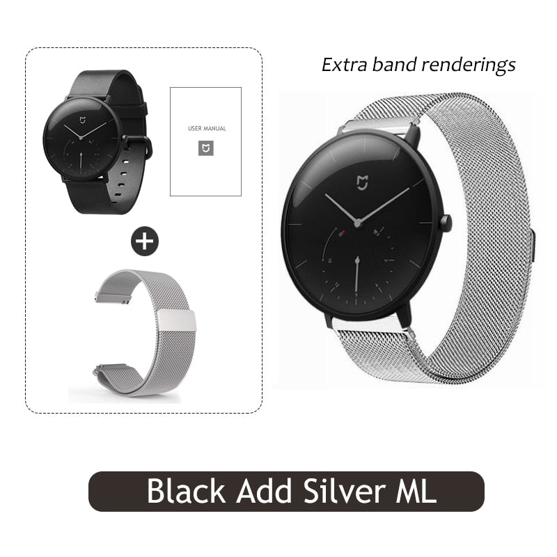 Xiaomi Mijia Quartz Smartwatch 3ATM Water Resistant Pedometer Stainless Steel Case Intelligent Vibration Waterproof Watch Gift