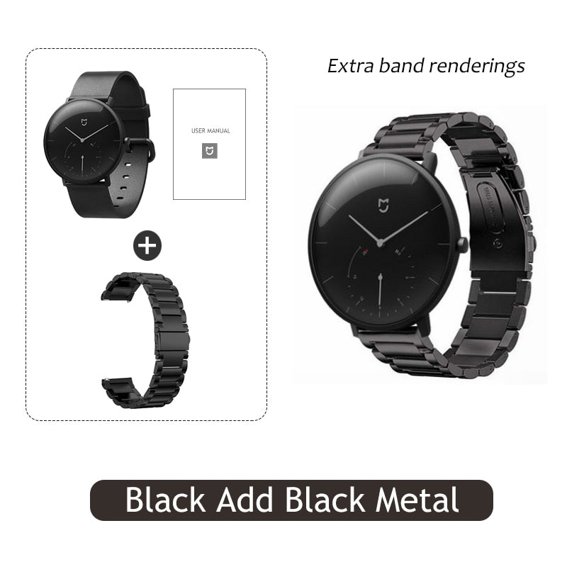 Xiaomi Mijia Quartz Smartwatch 3ATM Water Resistant Pedometer Stainless Steel Case Intelligent Vibration Waterproof Watch Gift