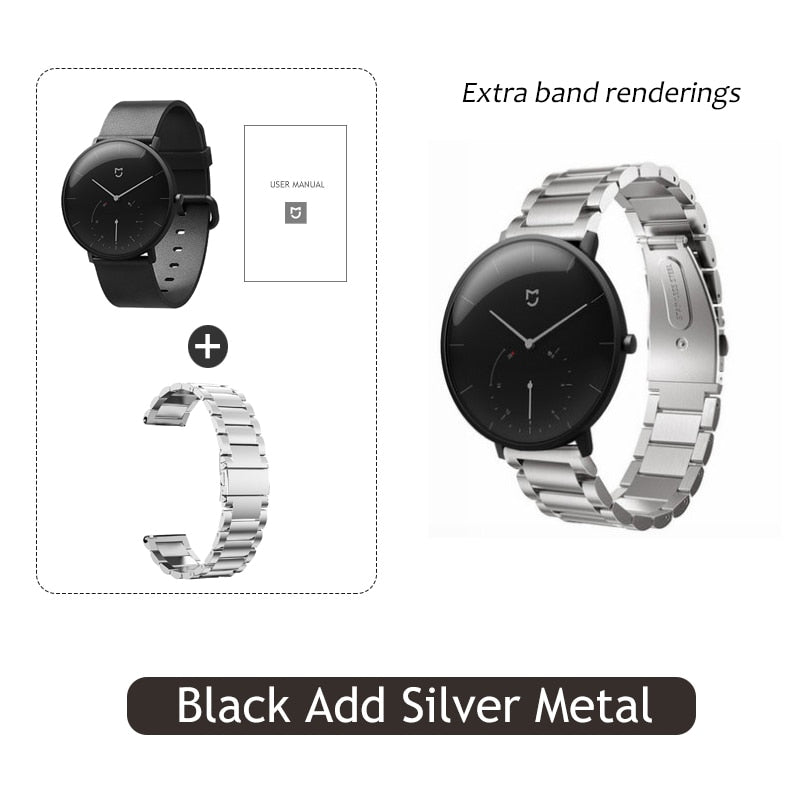 Xiaomi Mijia Quartz Smartwatch 3ATM Water Resistant Pedometer Stainless Steel Case Intelligent Vibration Waterproof Watch Gift