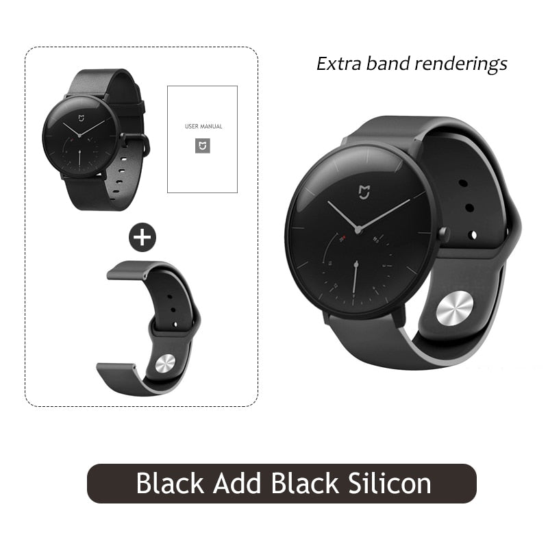 Xiaomi Mijia Quartz Smartwatch 3ATM Water Resistant Pedometer Stainless Steel Case Intelligent Vibration Waterproof Watch Gift