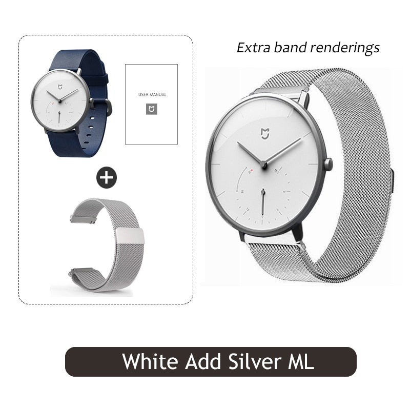 Xiaomi Mijia Quartz Smartwatch 3ATM Water Resistant Pedometer Stainless Steel Case Intelligent Vibration Waterproof Watch Gift