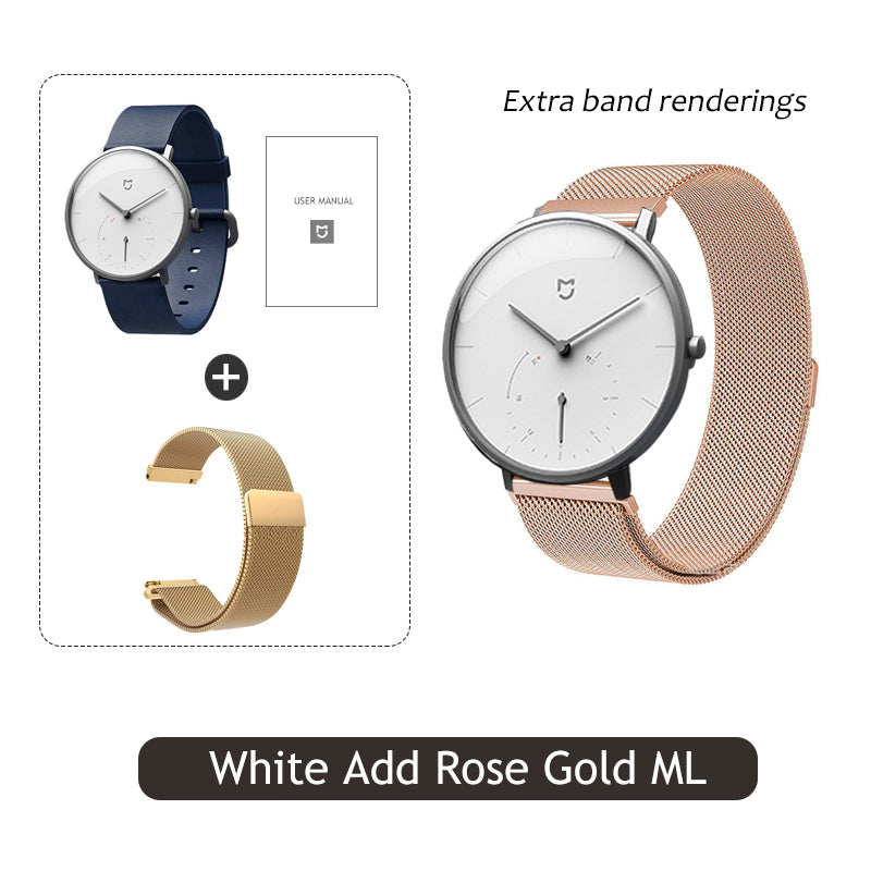 Xiaomi Mijia Quartz Smartwatch 3ATM Water Resistant Pedometer Stainless Steel Case Intelligent Vibration Waterproof Watch Gift