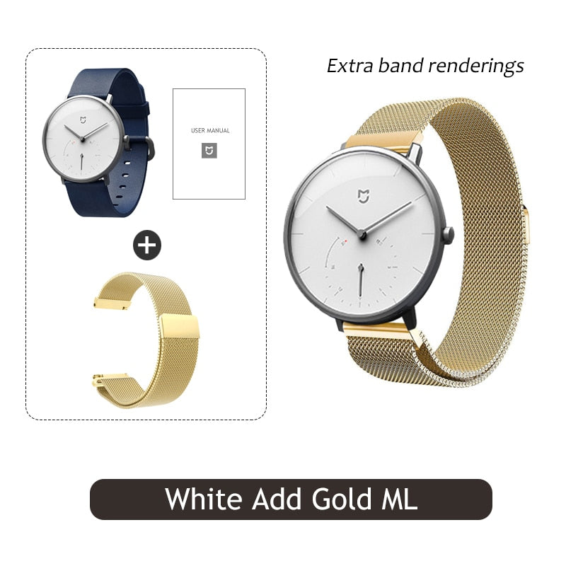 Xiaomi Mijia Quartz Smartwatch 3ATM Water Resistant Pedometer Stainless Steel Case Intelligent Vibration Waterproof Watch Gift