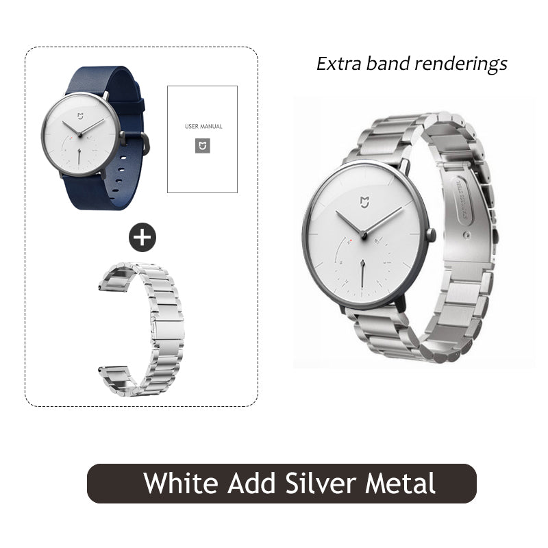 Xiaomi Mijia Quartz Smartwatch 3ATM Water Resistant Pedometer Stainless Steel Case Intelligent Vibration Waterproof Watch Gift