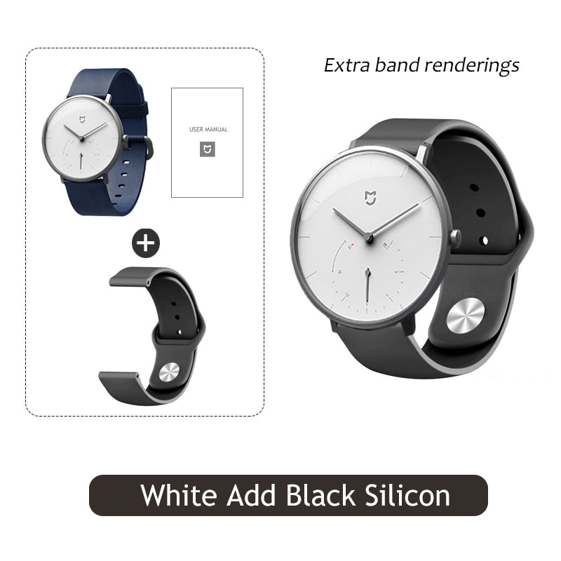 Xiaomi Mijia Quartz Smartwatch 3ATM Water Resistant Pedometer Stainless Steel Case Intelligent Vibration Waterproof Watch Gift