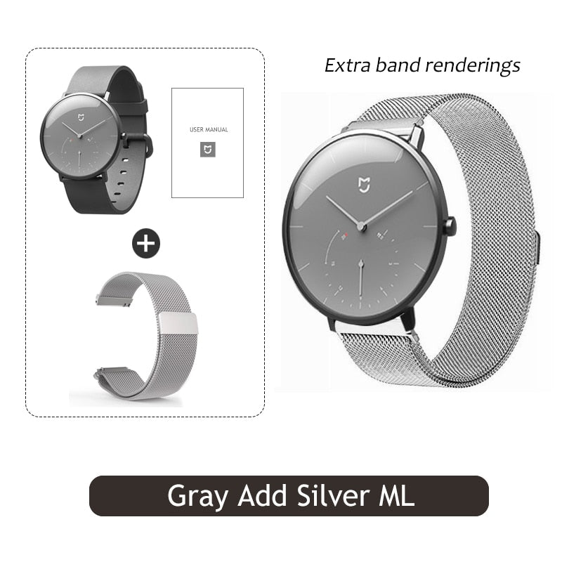 Xiaomi Mijia Quartz Smartwatch 3ATM Water Resistant Pedometer Stainless Steel Case Intelligent Vibration Waterproof Watch Gift