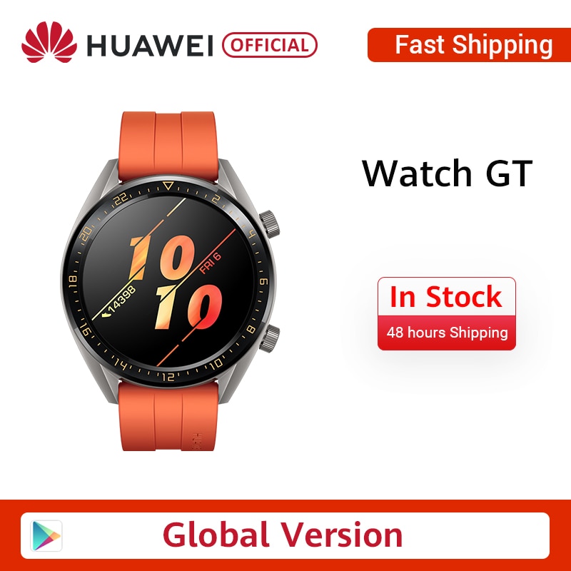 In Stock Global Version HUAWEI Watch GT Smart Watch 1.39'' AMOLED Screen 14 Days Battery Life 5ATM Waterproof Heart Rate Tracker