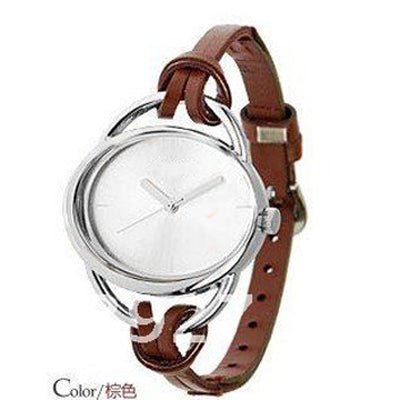 Shsby New leather strap watch women dress quartz watch hand-knitted oval watch ladies Bracelet watch gold student watches gift