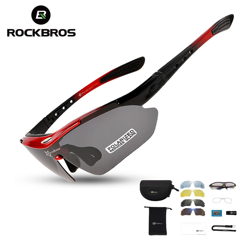 RockBros Polarized Cycling Sun Glasses Outdoor Sports Bicycle Glasses Men Women Bike Sunglasses 29g Goggles Eyewear 5/3 Lens