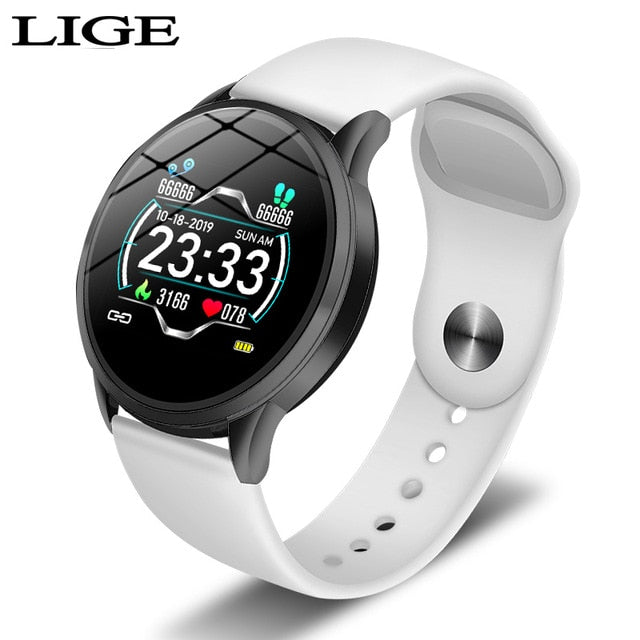 LIGE New Steel Smart Watch Men Waterproof sport For iPhone Heart rate blood pressure call Information smartwatch Fitness tracker