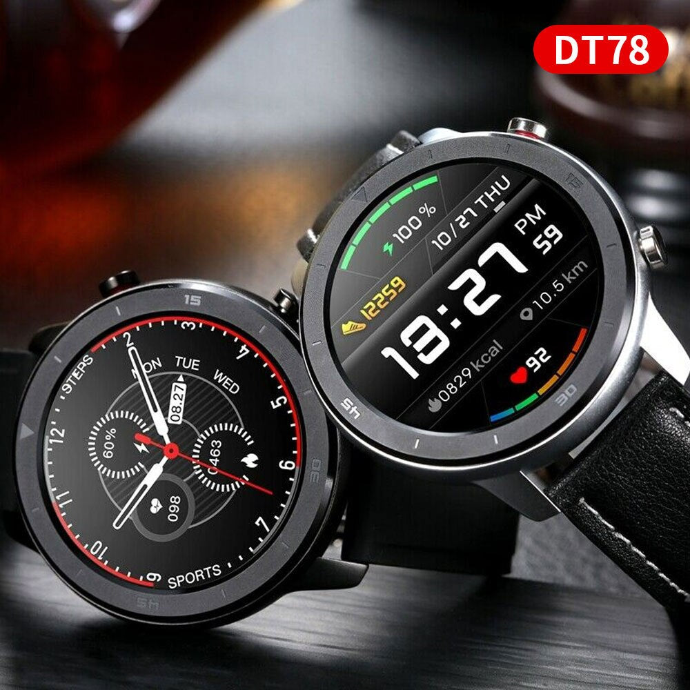 NO.1 DT78 Smart Watch IP68 1.3inch Sport Men Women Wearable Running track call reminder heart rate bluetooth music